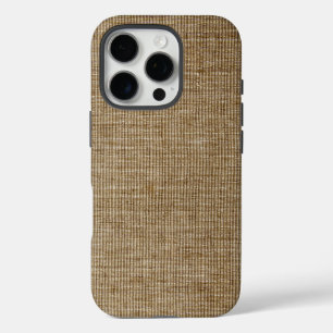 Coque iPhone 16 Pro Nature toile de jute rustique – Texture organique