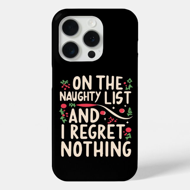 Coques Case-Mate iPhone Naughty List Et Regret Rien Joyeux Famille (Verso)