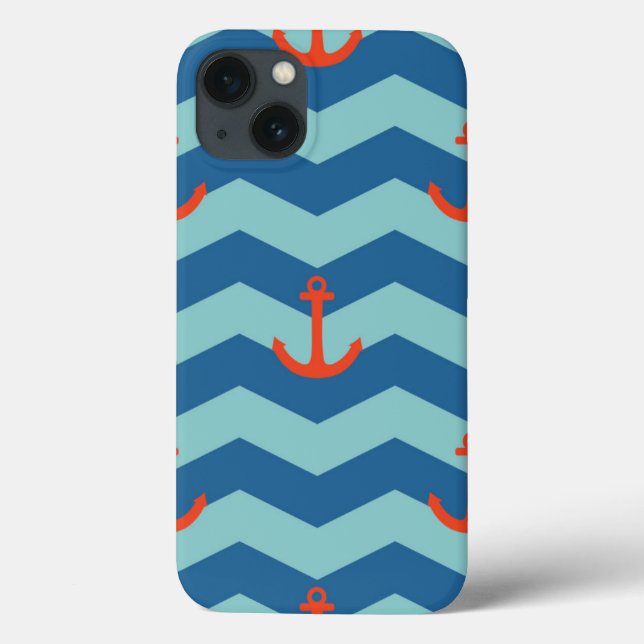 Coques Case-Mate iPhone Nautical Chevron Pattern (Verso)