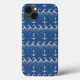 iPhone 13 Case Nautical Knit Pattern