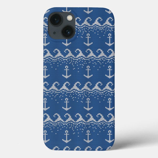Coques Case-Mate iPhone Nautical Knit Pattern (Verso)