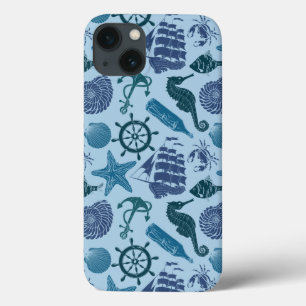 Etui iPhone 13 Nautical Shades of Blue
