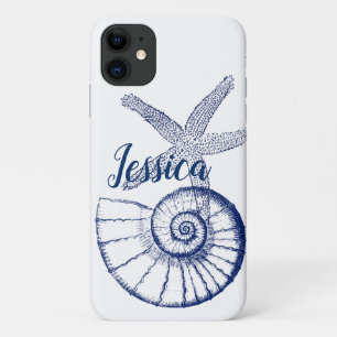 Case-Mate iPhone Case Nautilus Seashell & Starfish Marine Life Custom