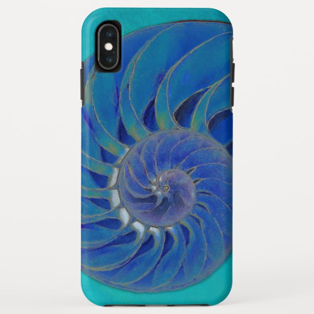 Coques Case-Mate iPhone Nautilus Shell dans le bleu (Dos)