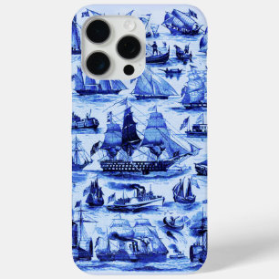 Coque iPhone 15 Pro Max NAVIRES ET NAVIRES vintages, Bleu marine