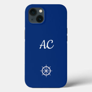 Case-Mate iPhone Case Navires nautiques Roue Bleu+Blanc (Personnaliser)