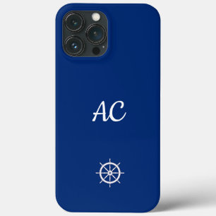 Case-Mate iPhone Case Navires nautiques Roue Bleu+Blanc (Personnaliser)