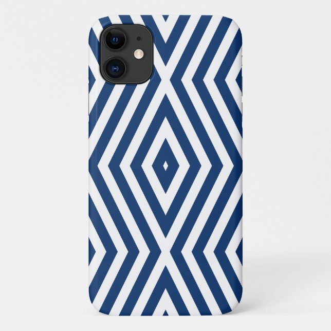 Coques Case-Mate iPhone Navy Blue Moods Diamond Chevrons (Dos)