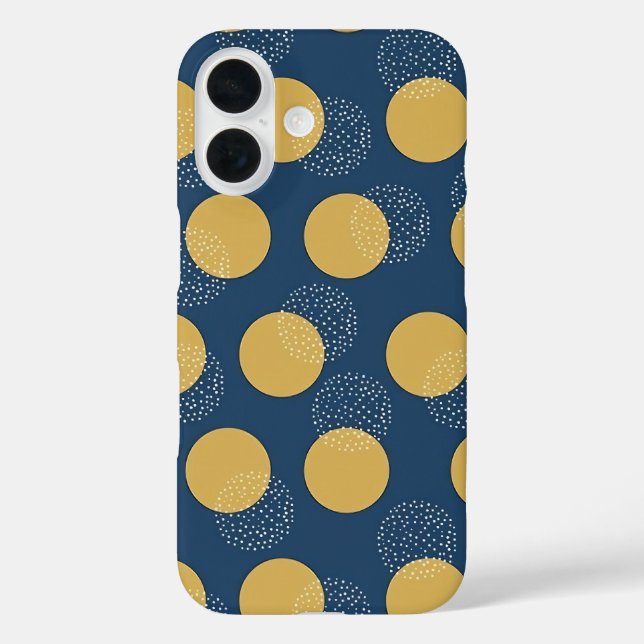 Coques Case-Mate iPhone Navy moderne et pois dorés (Verso)