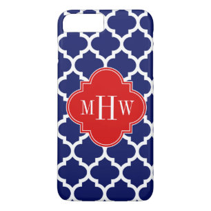 Coque iPhone 7 Plus Navy White Moroccan