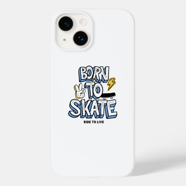 Coques Case-Mate iPhone Né à Skate Ride pour vivre (Verso)