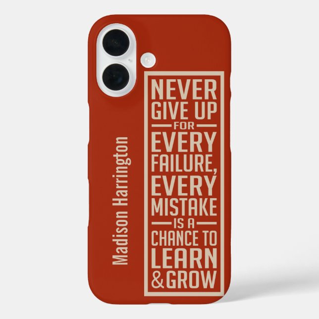 Coques Case-Mate iPhone NE JAMAIS ABANDONNER les cas de téléphone de nom p (Verso)
