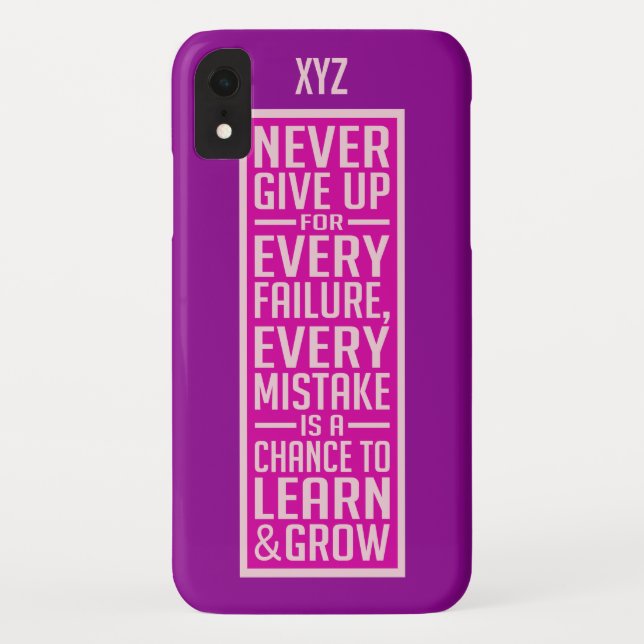 Coques Case-Mate iPhone NE JAMAIS ABANDONNER les cas de téléphone monogram (Dos)