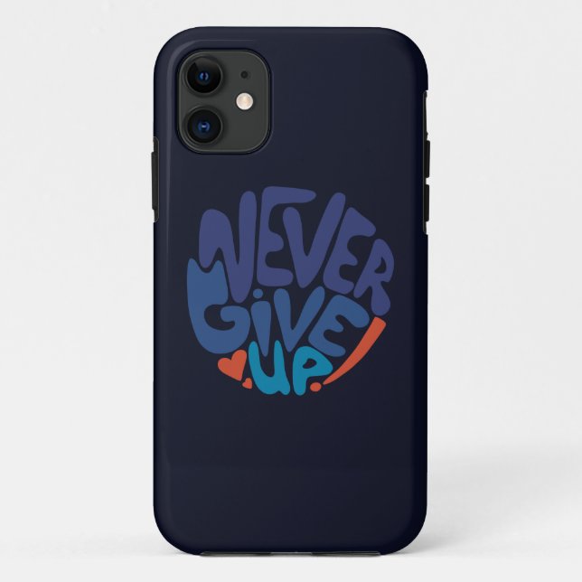 Coques Case-Mate iPhone Ne jamais renoncer - Citation d'anniversaire bleu  (Dos)