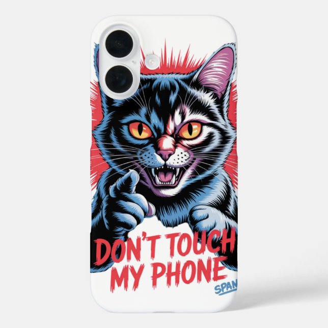 Coques Case-Mate iPhone "Ne touchez pas à mon téléphone" Chat en colère (Verso)