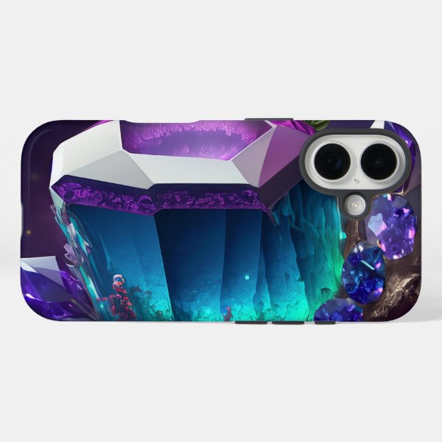 Coques Case-Mate iPhone Nebula Dreams Bijoux sous-marins Abstraits Cristal (Verso (horizontal))