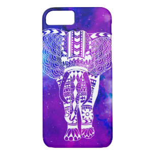Coque iPhone 7 Nebula et Eléphant Tribal