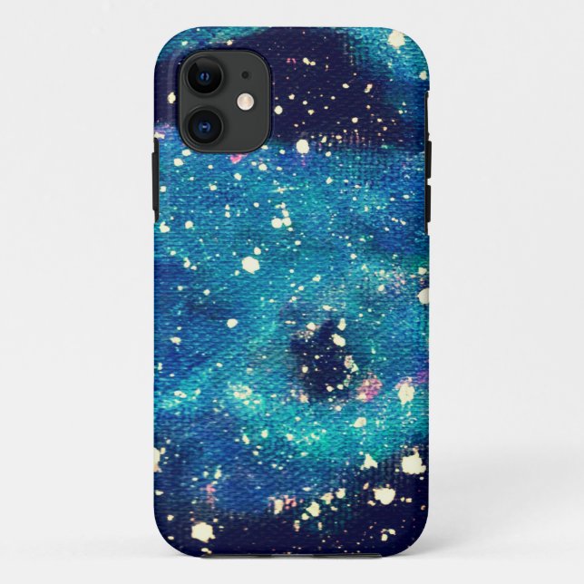 Coques Case-Mate iPhone Nebula turquoise et étoiles (Dos)