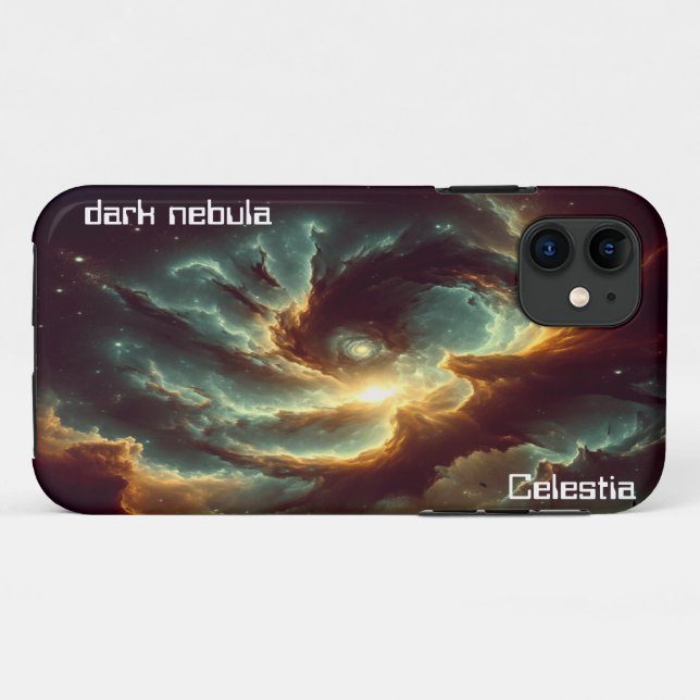 Coques Case-Mate iPhone Nébuleuse sombre personnalisable  (Dos (Horizontal))