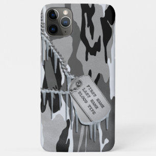 Coques Pour iPhone Neige arctique Camo avec des étiquettes de chien