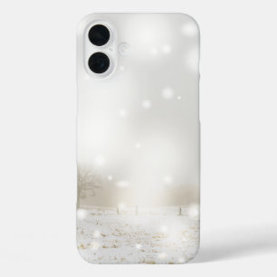 Coque Pour iPhone 16 Plus Neige brillante noir et blanc