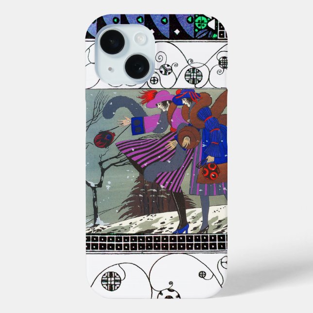 COQUES Case-Mate iPhone NEIGE D'HIVER ET NAVIRES / CONCEPTEUR DE COSTUME D (Verso)