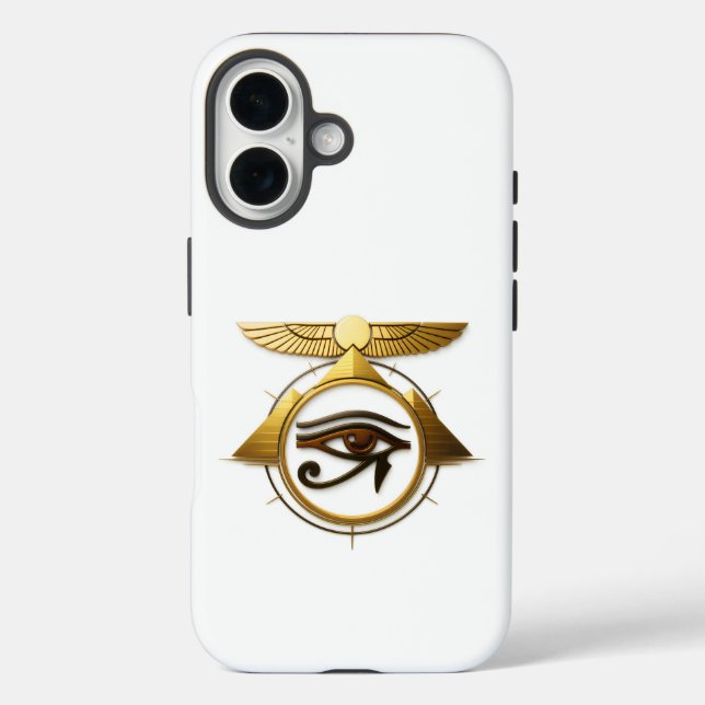 Coques Case-Mate iPhone NeoAnkh 3D Golden Eye of Horus Winged Sun Disk (Verso)