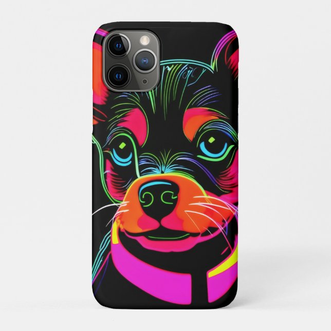 Coques Case-Mate iPhone Neon Canine Puppy Art (Dos)
