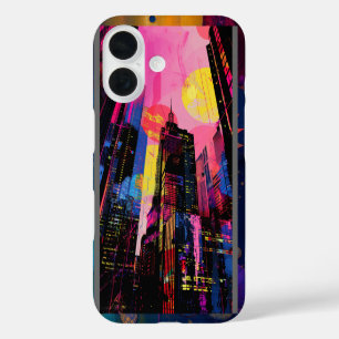 Coque Pour iPhone 16 Neon Cityscape