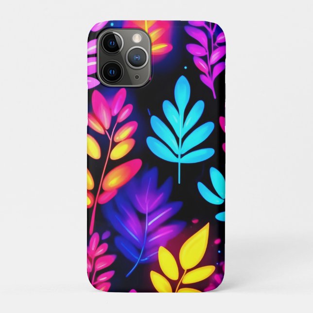 Coques Case-Mate iPhone Neon Feuille Motif Abstrait (Dos)