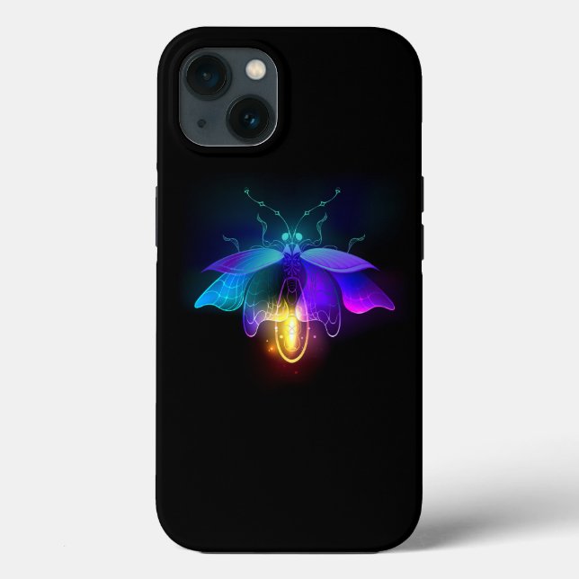 Coques Case-Mate iPhone Neon Firefly sur noir (Verso)