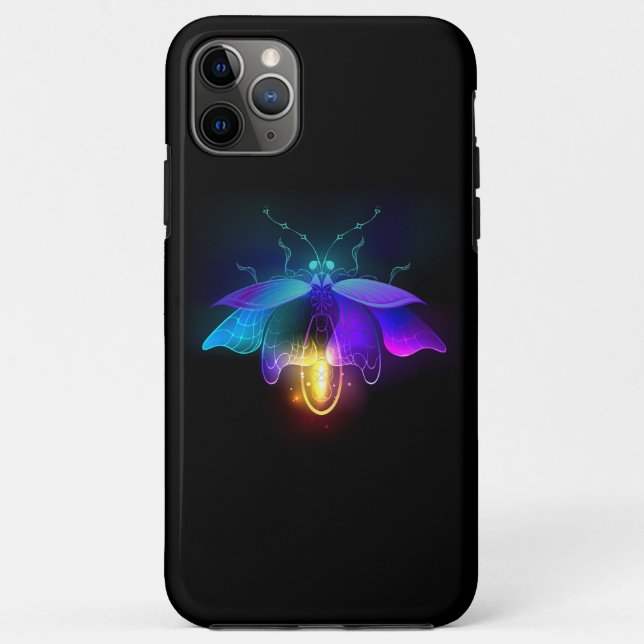 Coques Case-Mate iPhone Neon Firefly sur noir (Dos)