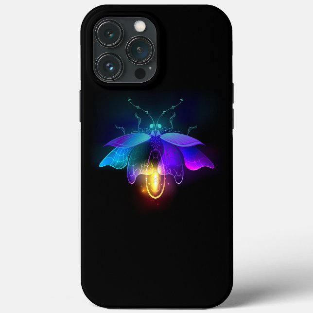 Coques Case-Mate iPhone Neon Firefly sur noir (Verso)