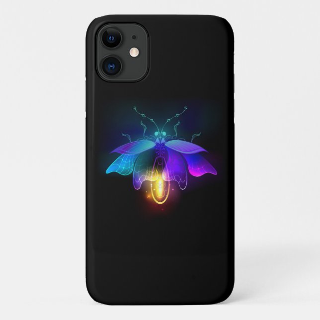 Coques Case-Mate iPhone Neon Firefly sur noir (Dos)