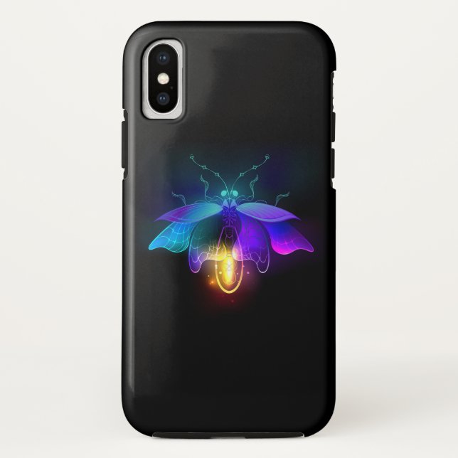 Coques Case-Mate iPhone Neon Firefly sur noir (Dos)