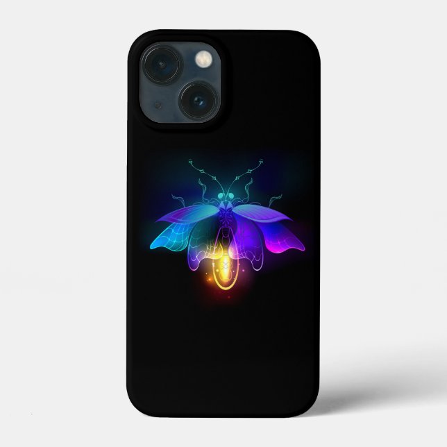 Coques Case-Mate iPhone Neon Firefly sur noir (Verso)
