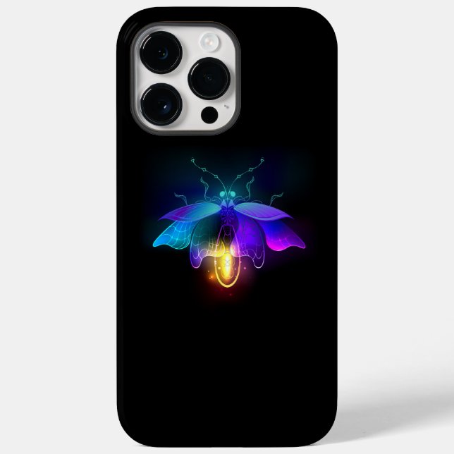 Coques Case-Mate iPhone Neon Firefly sur noir (Verso)