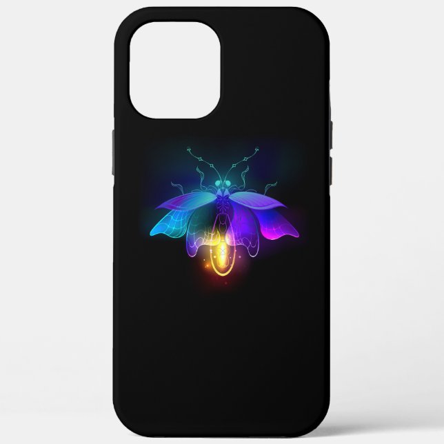 Coques Case-Mate iPhone Neon Firefly sur noir (Verso)