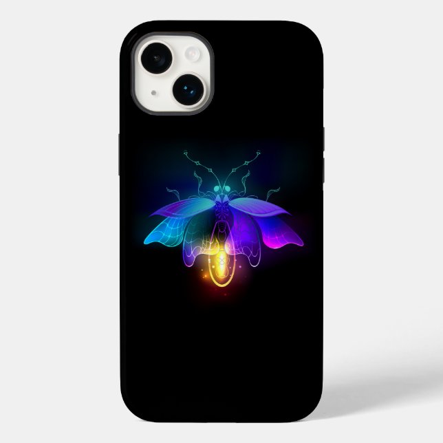 Coques Case-Mate iPhone Neon Firefly sur noir (Verso)