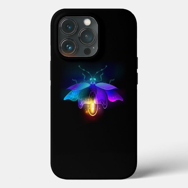 Coques Case-Mate iPhone Neon Firefly sur noir (Verso)