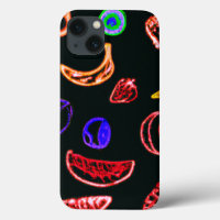 Neon Fruits Motif Design d'art