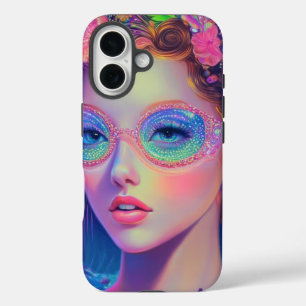 Coque Pour iPhone 16 Neon Garden Goddess