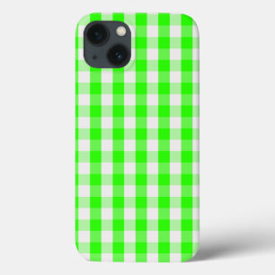 iPhone 13 Case Neon Green En vichy Motif par Shirley Taylor
