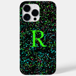 Coque Case-Mate iPhone Neon Green Monogrammes Parties scintillant Motifs