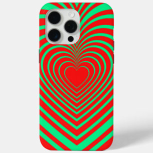 Coque Case-Mate iPhone Neon Green Red Hypnotic Heart Love Motif