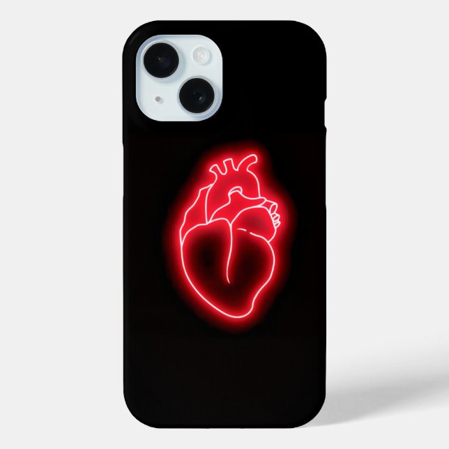 Coques Case-Mate iPhone Neon heart (Verso)