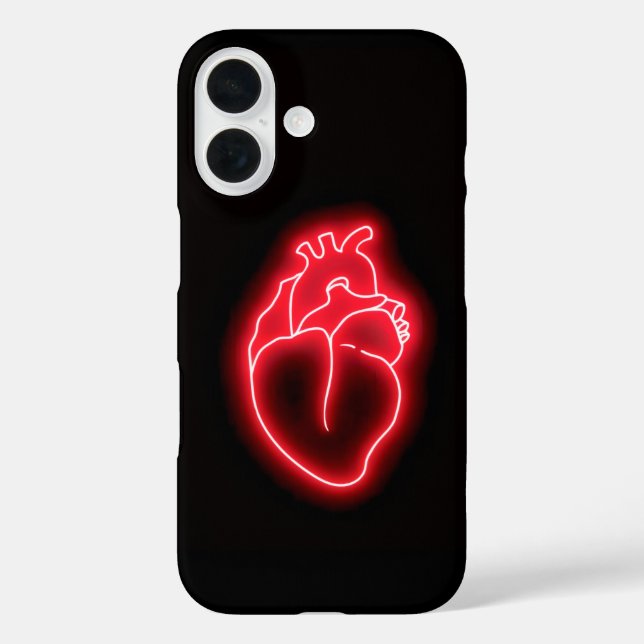 Coques Case-Mate iPhone Neon heart (Verso)
