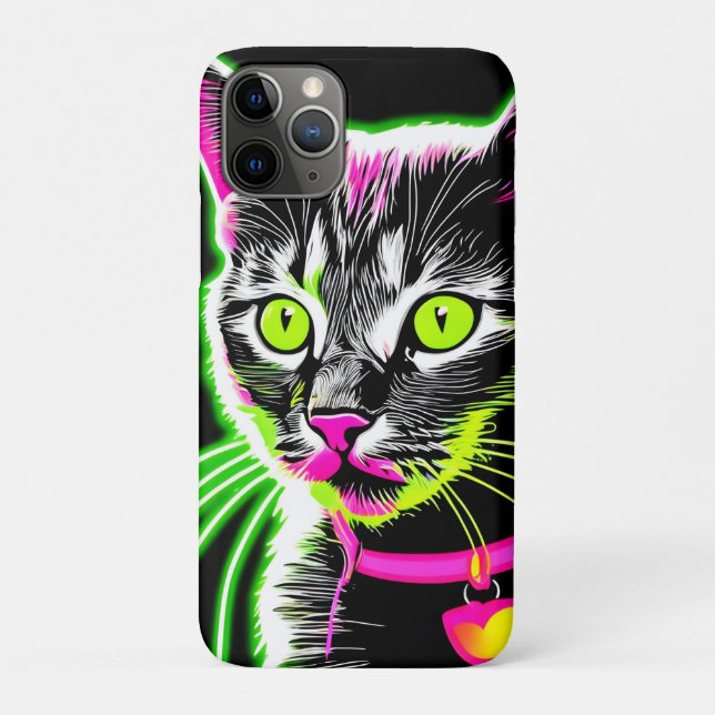 Coques Case-Mate iPhone Neon Kitty Feline Art (Dos)