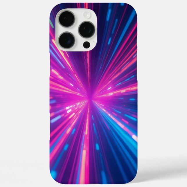 Coques Case-Mate iPhone Neon Light Vitesse futuriste art numérique abstrai (Verso)