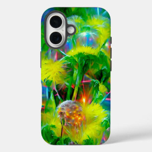 Coque Pour iPhone 16 Neon Llow Dandelions dans Dream Garden
